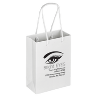 Boutique Imprinted Shopping Bags White - Laminated (Small) [Min. Order Qty: 500 Bags]