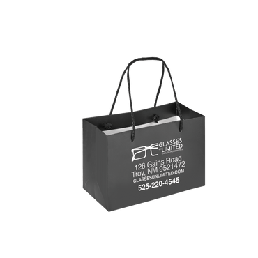 Boutique Imprinted Shopping Bags Black - Laminated (Small) [Min. Order Qty: 500 Bags]